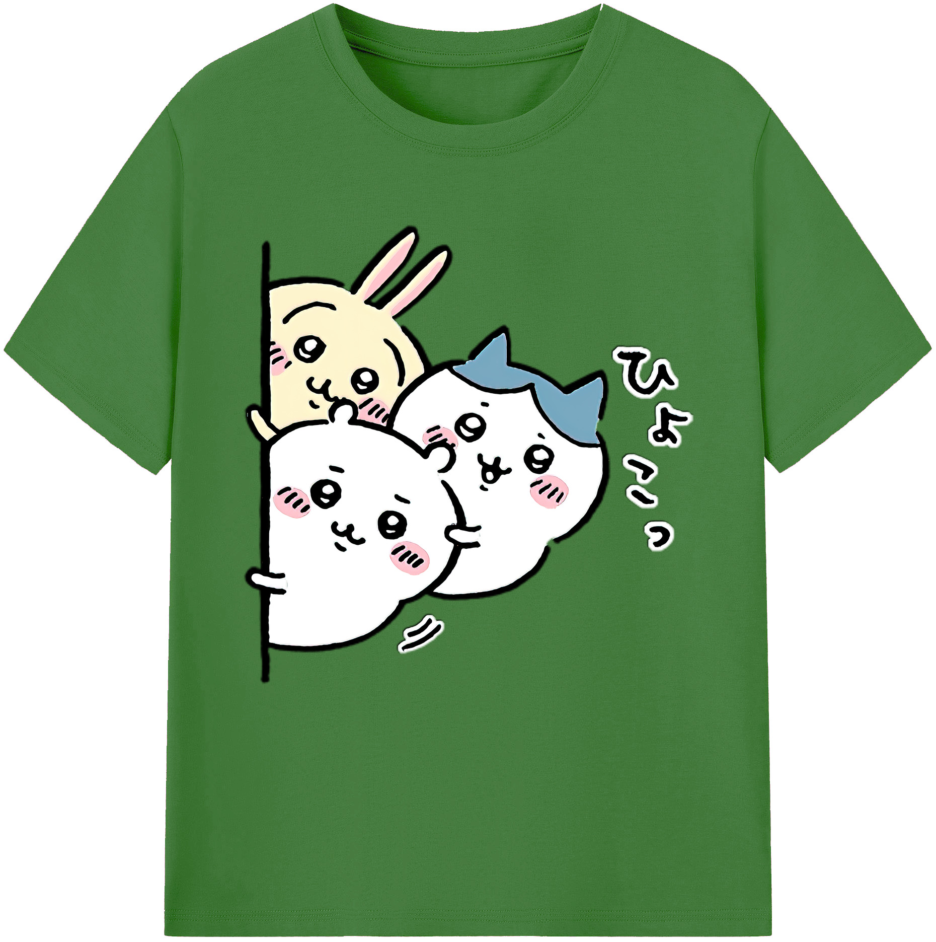 （画像用） ちいかわ うさぎ Chii-kawa usagi レディースカジュアルプリントTシャツ（綿100％）